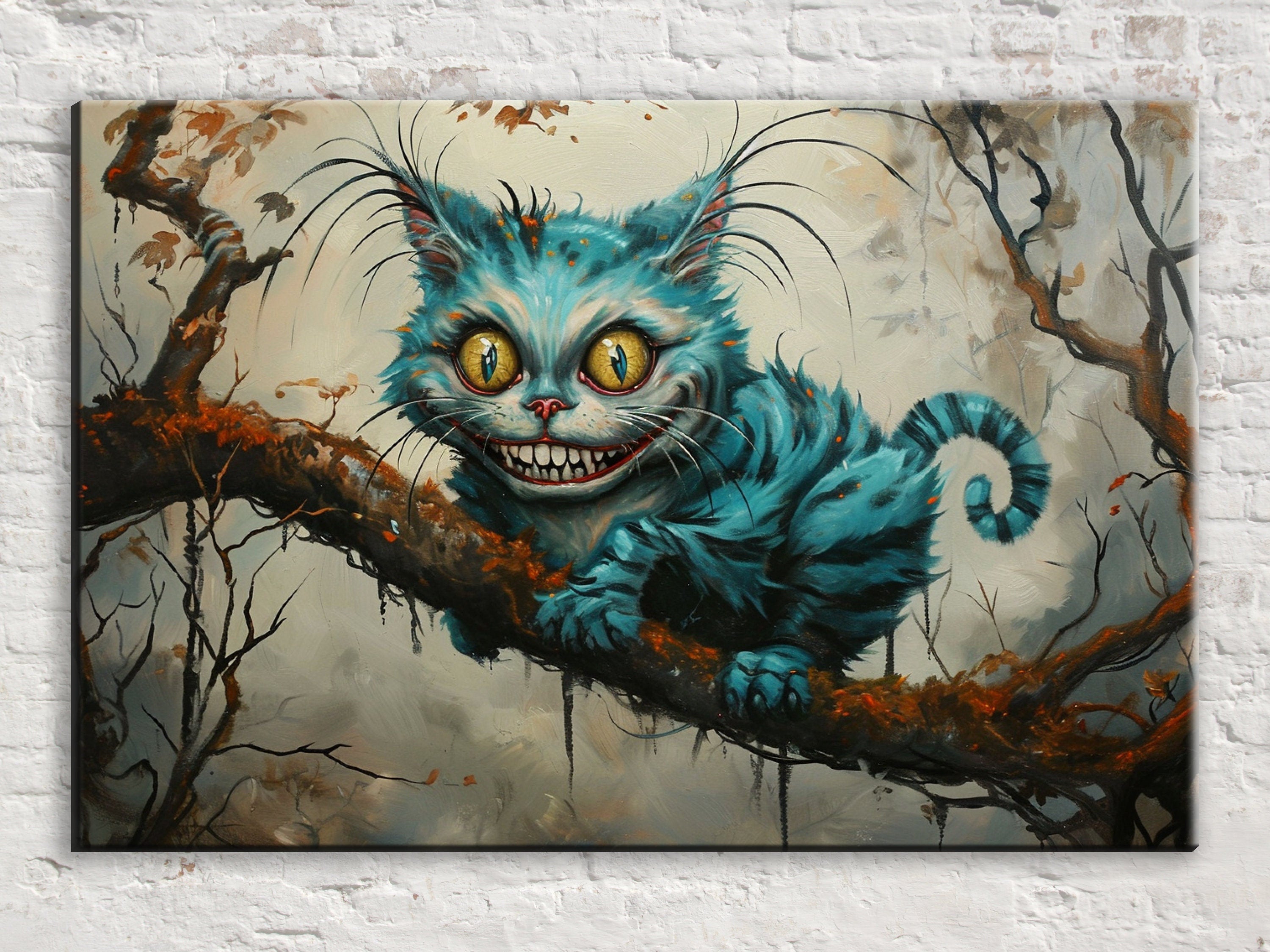 Cheshire Cat Wall Art - Gallery Wrapped Canvas Print with Scratch Resistant Coating