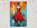 Red Dress Canvas Art – Abstract Woman Painting | High Quality Giclee Print