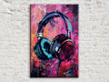 Headphones Wall Art – Modern Music Decor | Vibrant Canvas Wall Art Print
