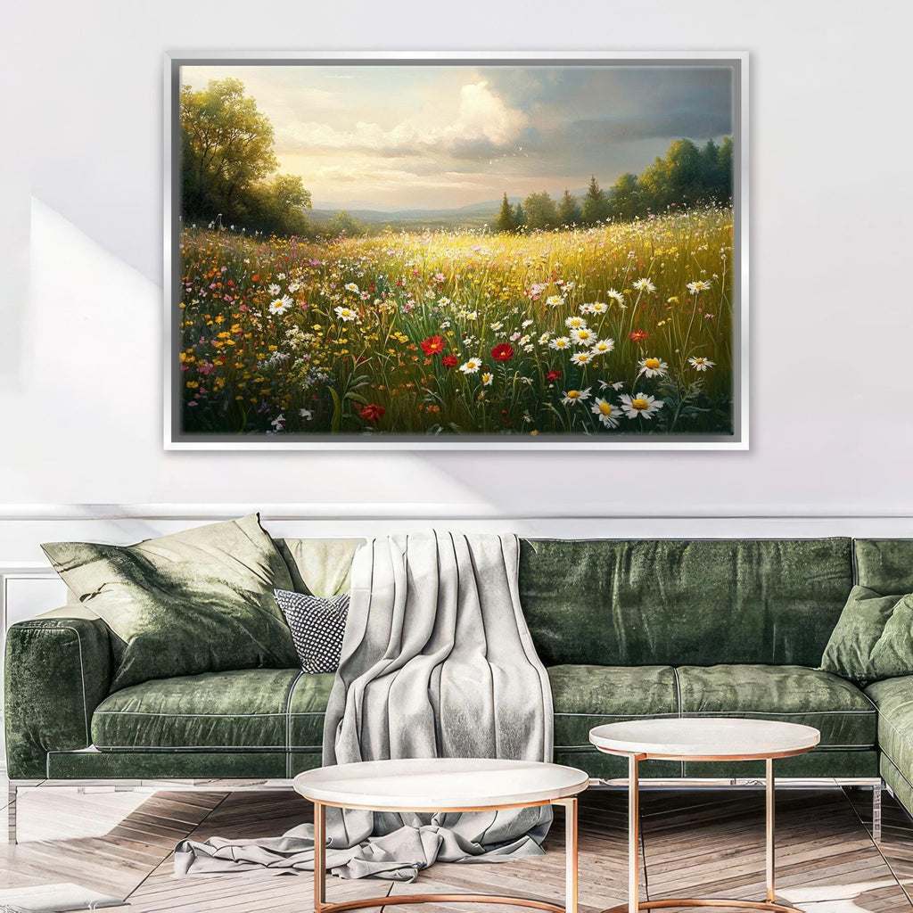 Wildflower Meadow Canvas - Extra Large Botanical Wall Art | Gallery Wrapped, Ready to Hang