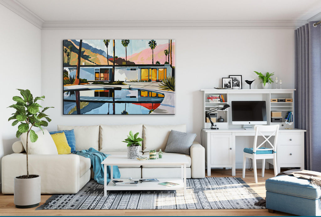 Retro Palm Springs Art - Mid-Century Modern Print | Gallery Wrapped Canvas Ready to Hang