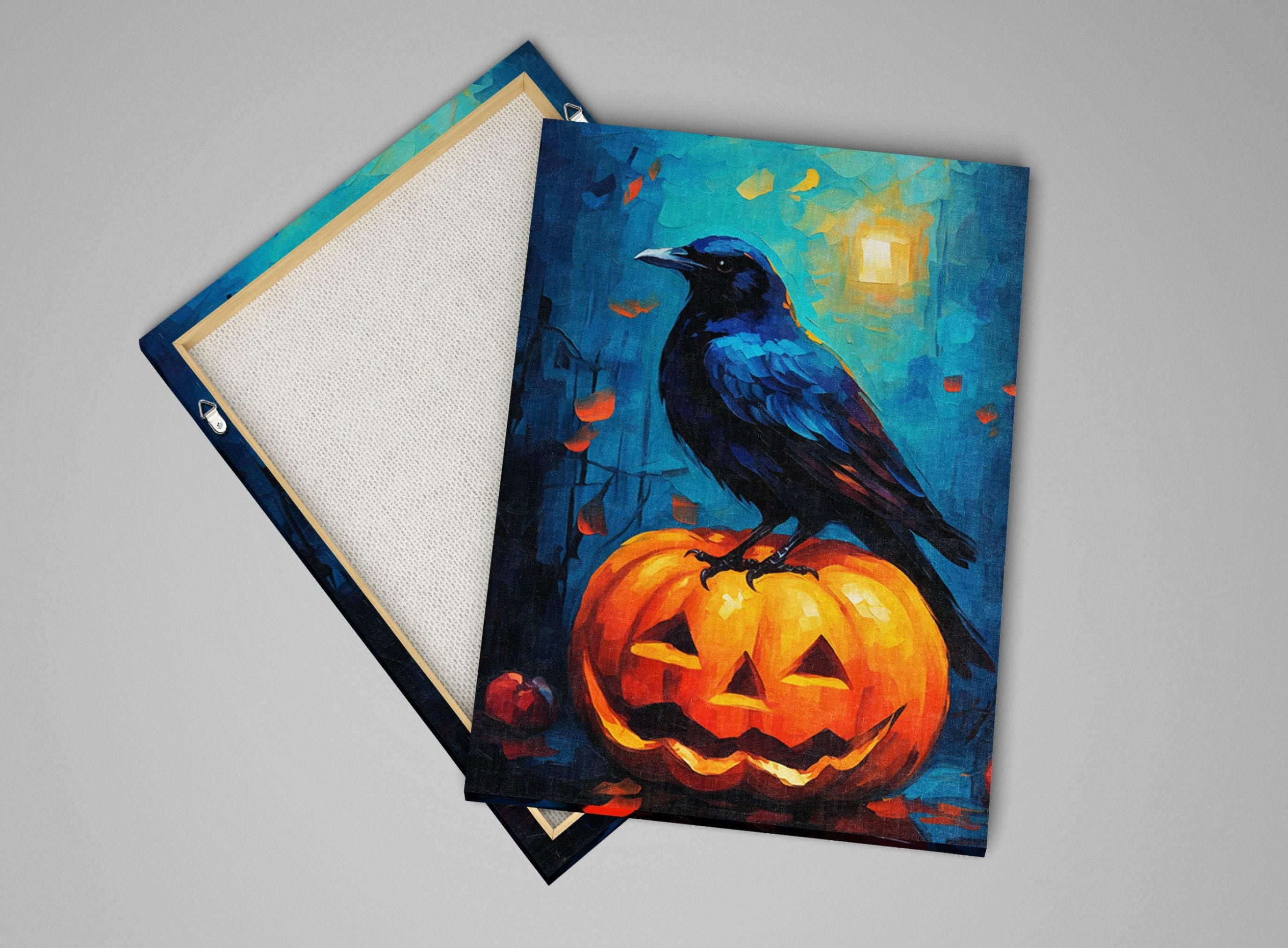 Halloween Pumpkin Canvas - Jack O Lantern Art | Large Gallery Wrapped Print