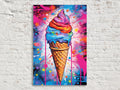 Ice Cream Cone Wall Art – Large Canvas Print | Vibrant Pop Art Canvas