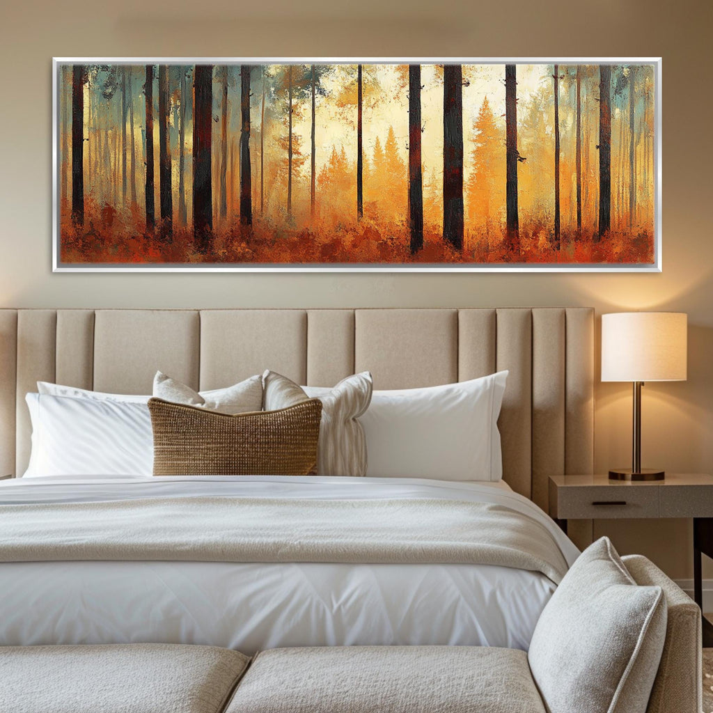Autumn Forest Canvas - Panoramic Wall Art | Extra Large Framed Canvas, Ready to Hang