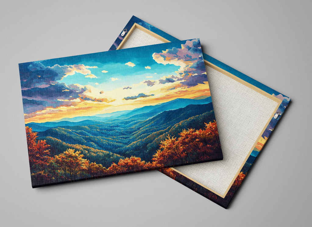 Blue Ridge Mountain Canvas - Extra Large Framed Wall Art With Fade Resistant Inks