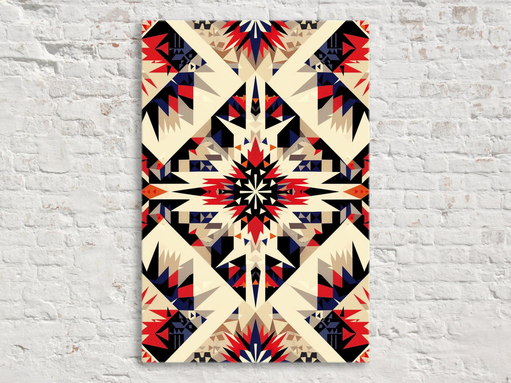 Native American Canvas Art - Large Native Canvas Tribal Pattern Decor | Ready to Hang Gallery Wrapped