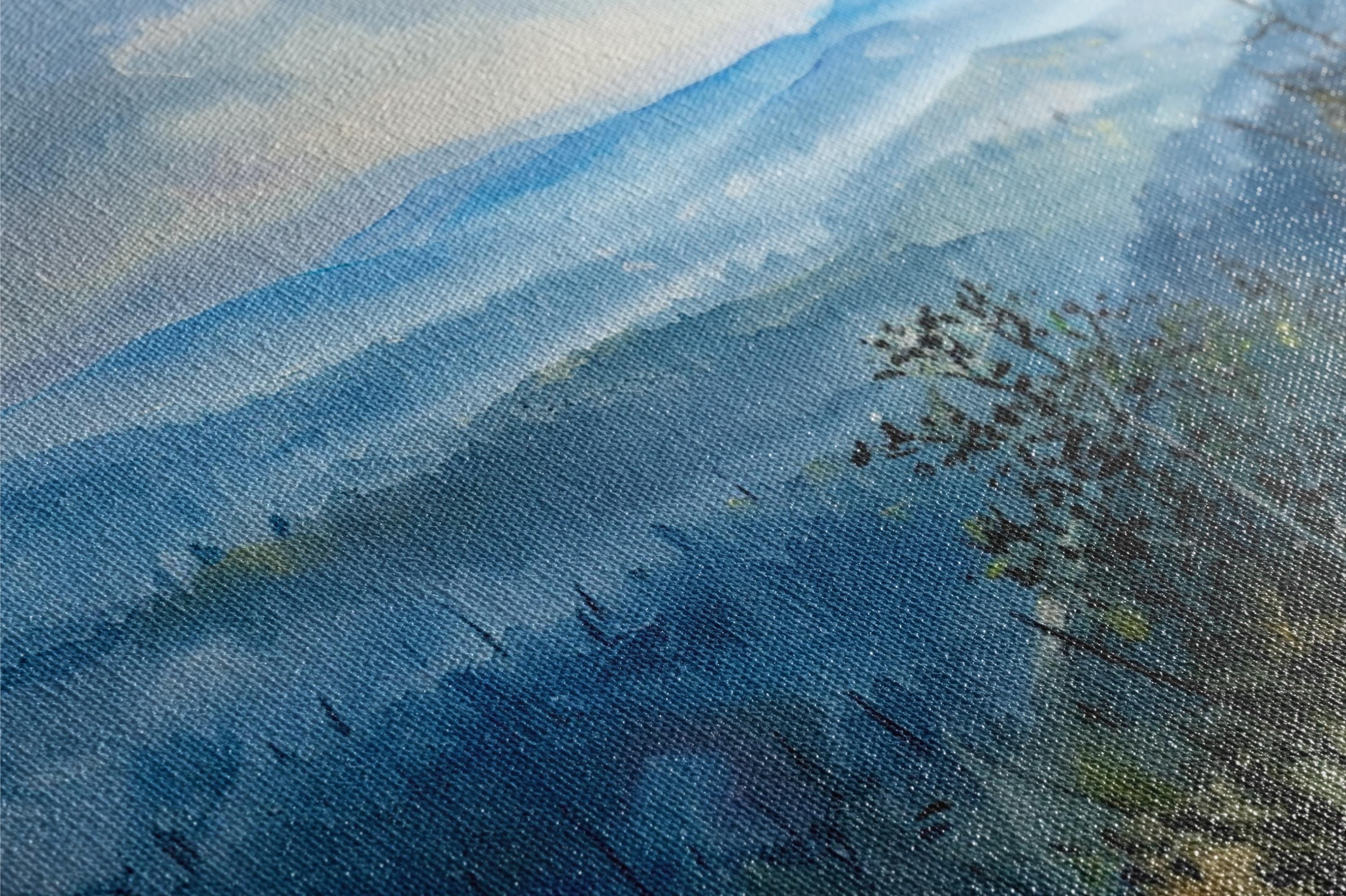 Smoky Mountains Wall Art - Panoramic Framed Canvas, Ready to Hang, Extra Large Landscape Print