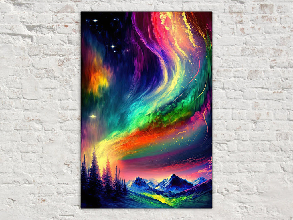 Northern Lights Canvas - Vibrant Aurora Borealis Art | Large Gallery Wrapped Canvas Print