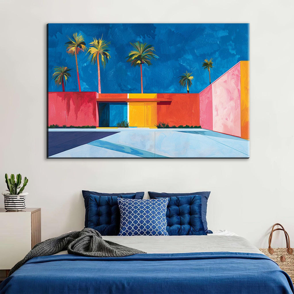 Minimalist Palm Springs Art - Modern Desert Canvas Print | Large Gallery Wrapped