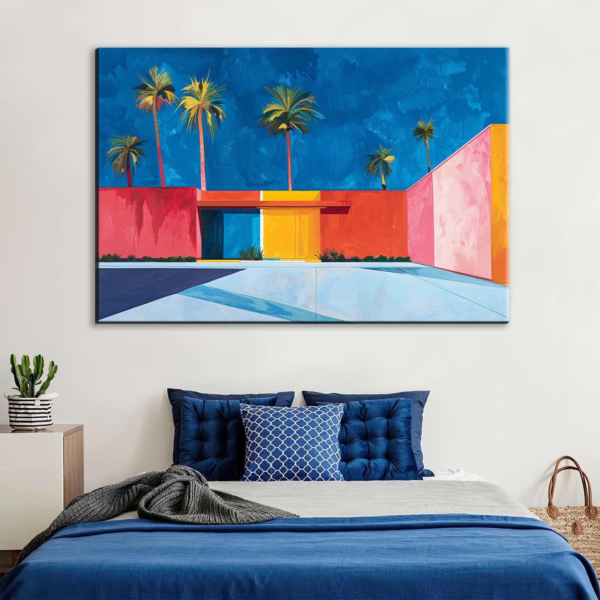 Minimalist Palm Springs Art - Modern Desert Canvas Print | Large Gallery Wrapped