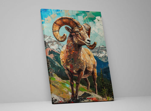 Bighorn Sheep Art – Extra Large Gallery Wrapped Canvas | Rugged Mountain Wildlife Wall Decor