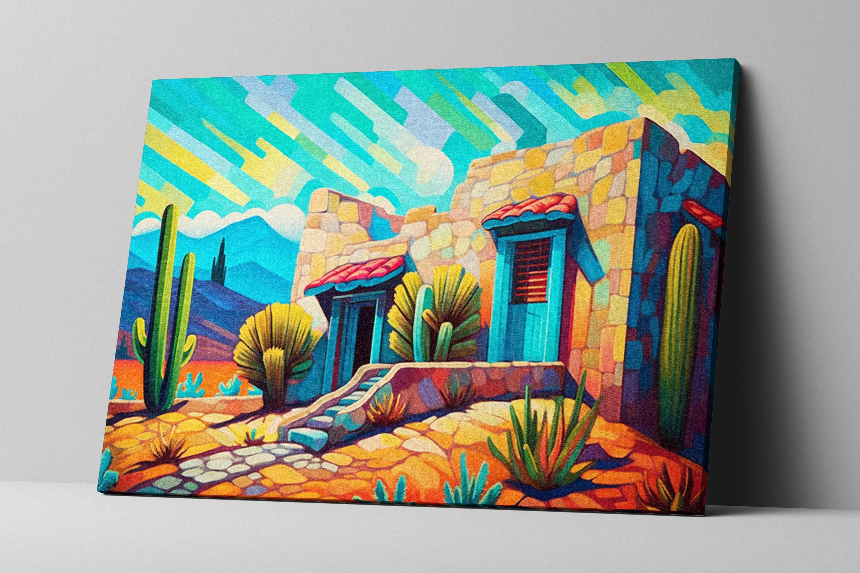 Spanish Adobe Canvas | Large Gallery Wrapped Canvas - Southwestern Decor Art
