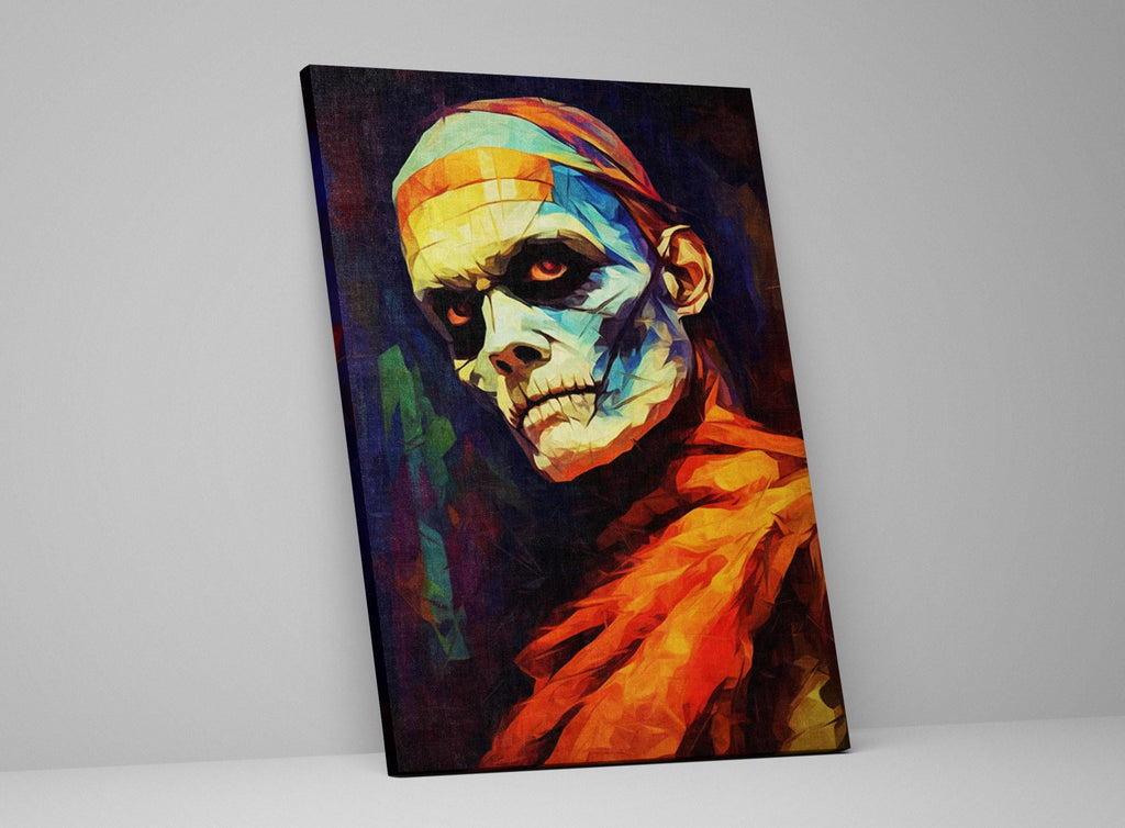 Halloween Mummy Wall Art - Scary Mummy Decor on Large Gallery Wrapped Canvas