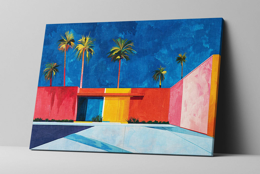 Minimalist Palm Springs Art - Modern Desert Canvas Print | Large Gallery Wrapped