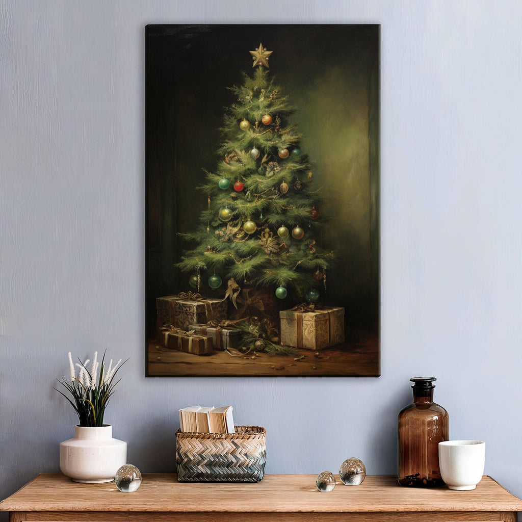 Rustic Christmas Tree Art - Extra Large Canvas Print | Ready to Hang Wall Art