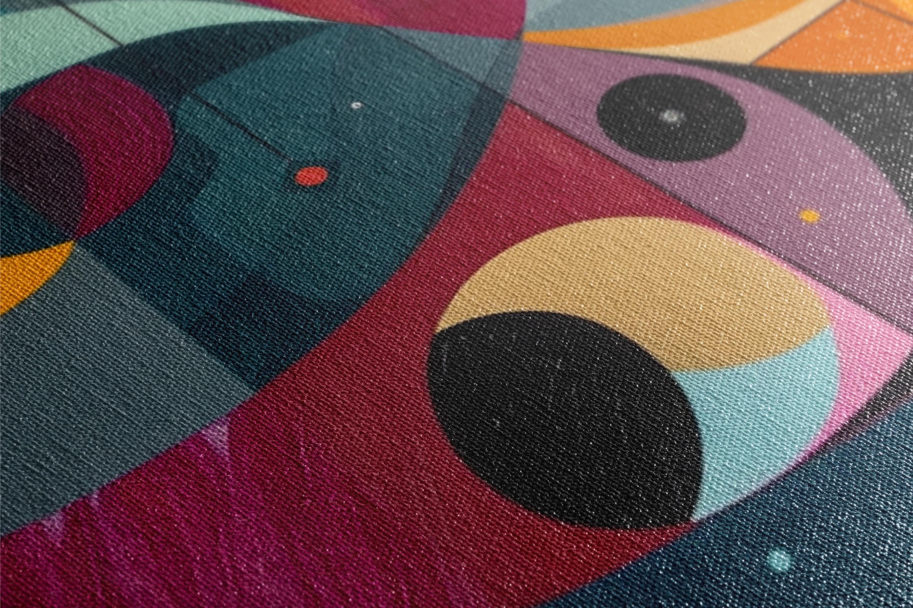 a close up of a painting of a colorful animal