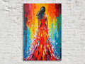 Red Dress Canvas Art - Large Woman Oil Painting Reproduction | Gallery Ready, Feminine Charm
