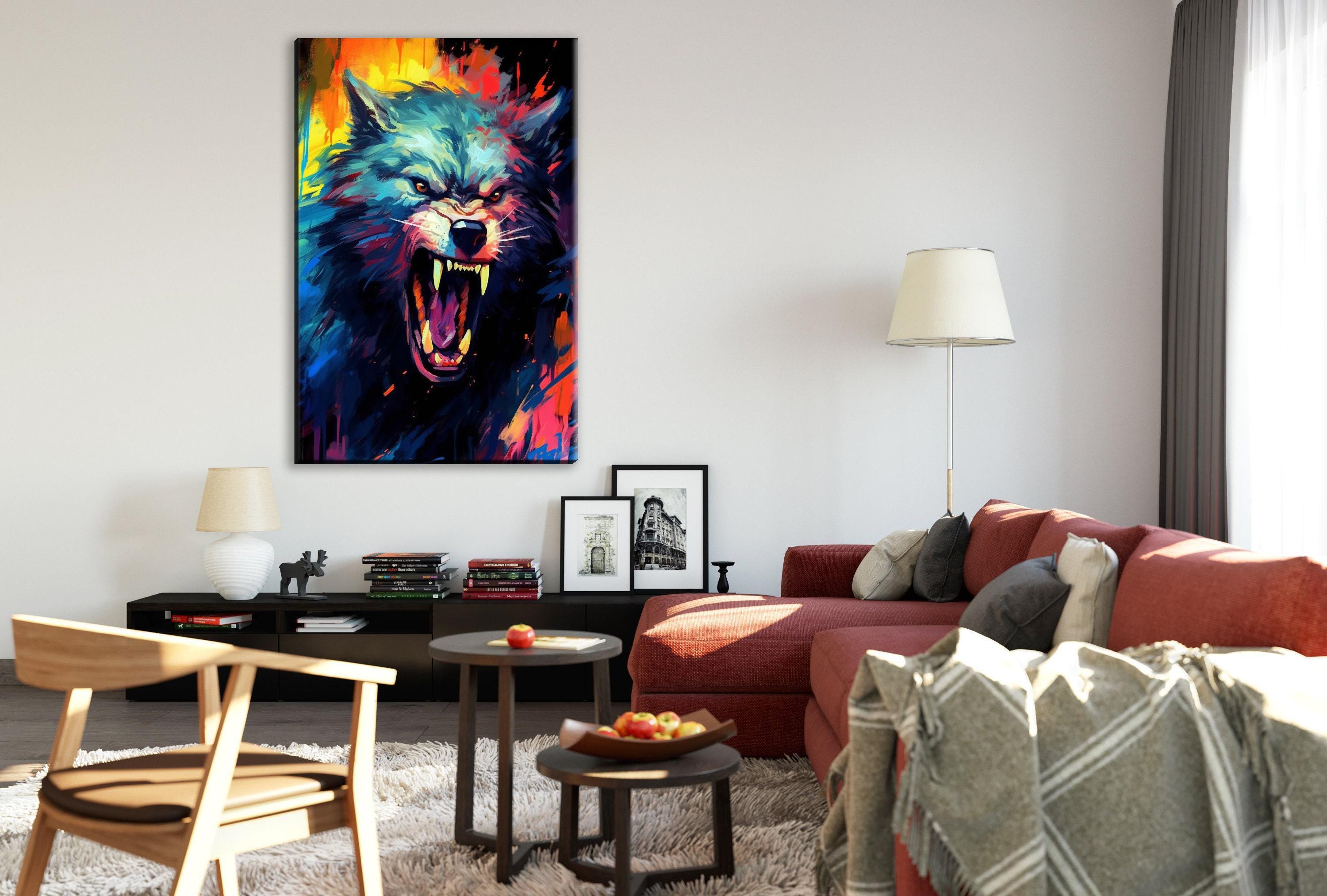 Werewolf Halloween Wall Art | Large Spooky Canvas Print – Full Moon Horror-Themed Wall Decor
