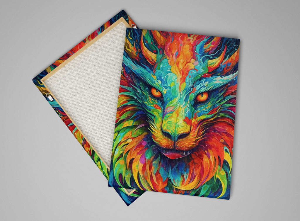 Dragon Canvas Art Featuring Fierce Dragon Head, Enchanted Wings & Ancient Power Artwork