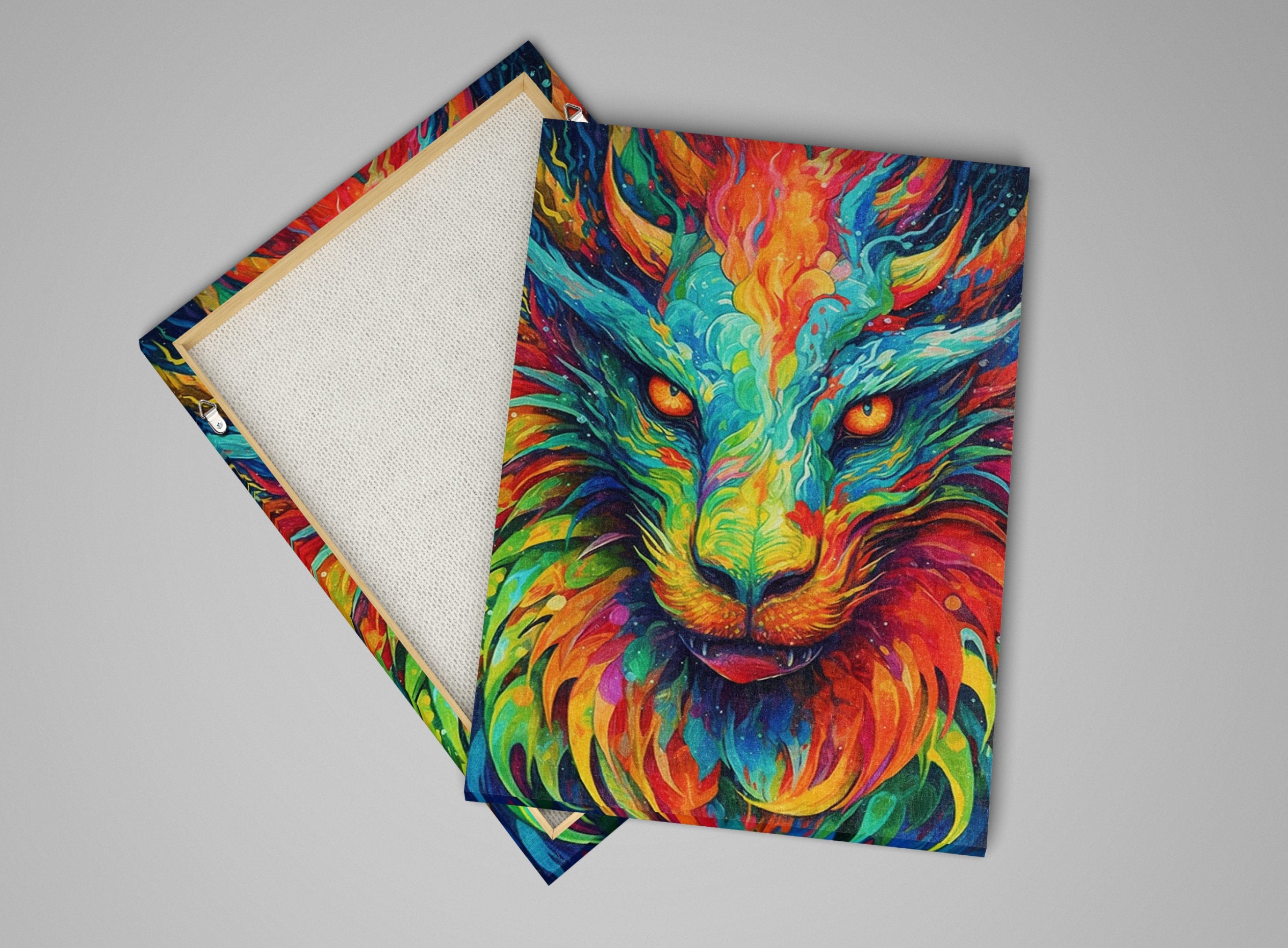 Dragon Canvas Art Featuring Fierce Dragon Head, Enchanted Wings & Ancient Power Artwork