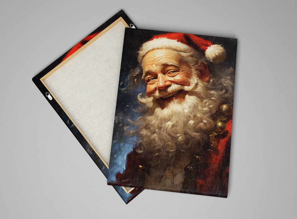 Vintage Santa Claus | Classic Santa Painting on Gallery Wrapped Canvas - Large Giclee Print