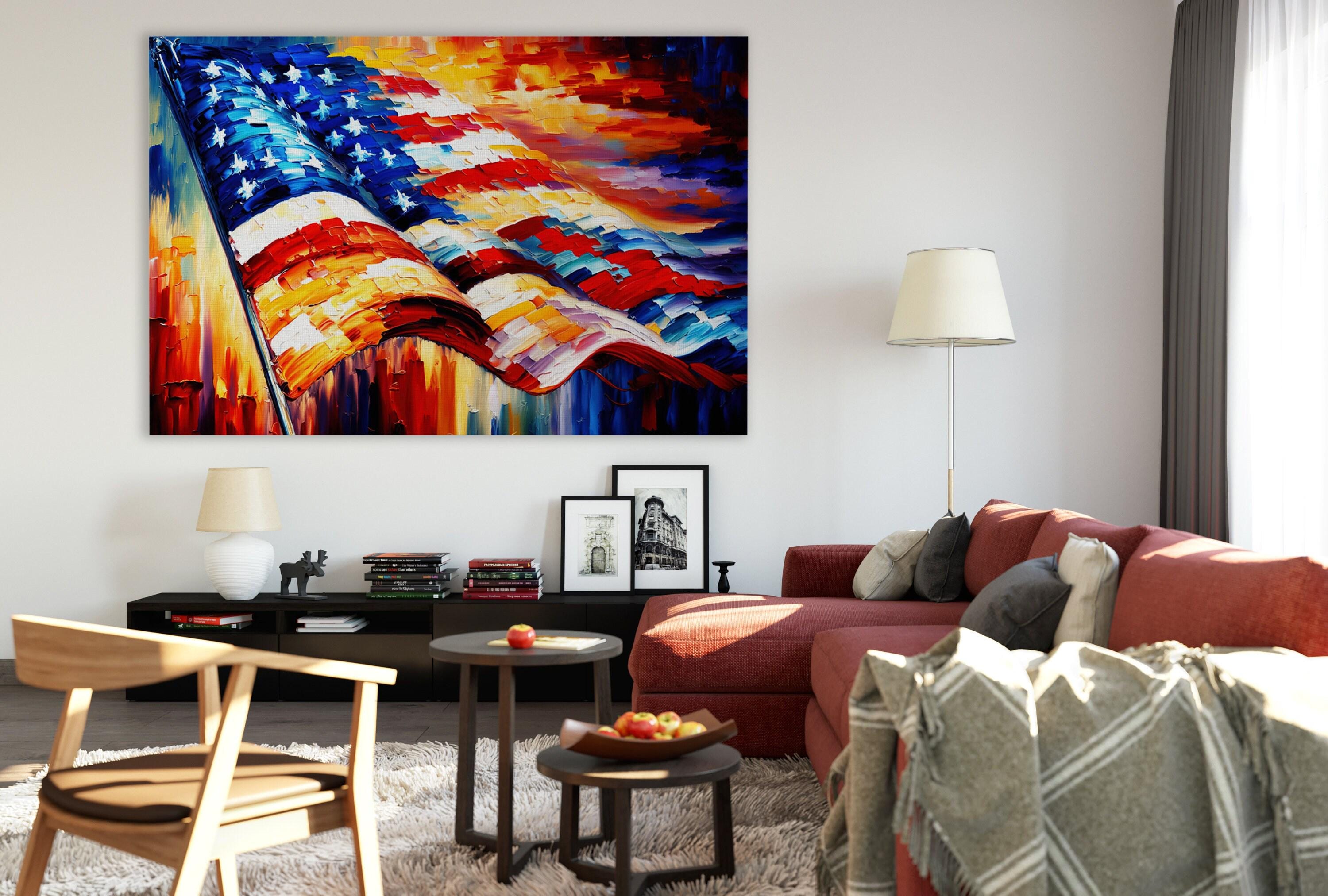 American Flag Canvas - Vibrant Patriotic Wall Art With Scratch Resistant Coating