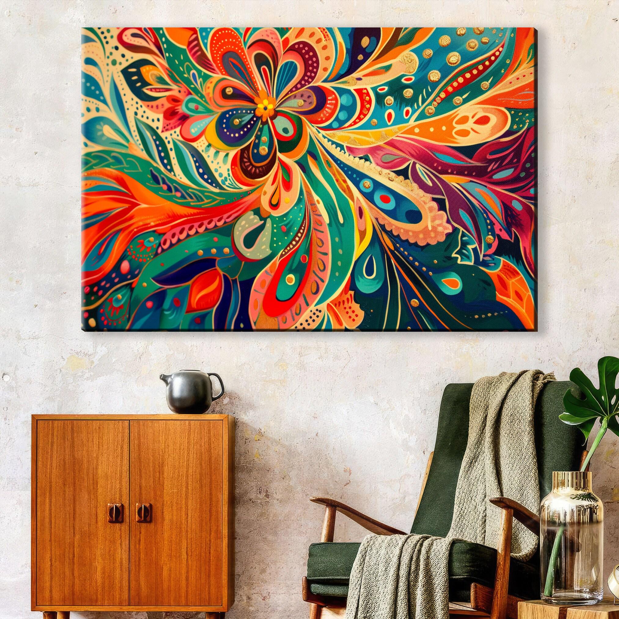 Boho Abstract Art - Extra Large Canvas Giclée Print | Modern Bohemian Decor