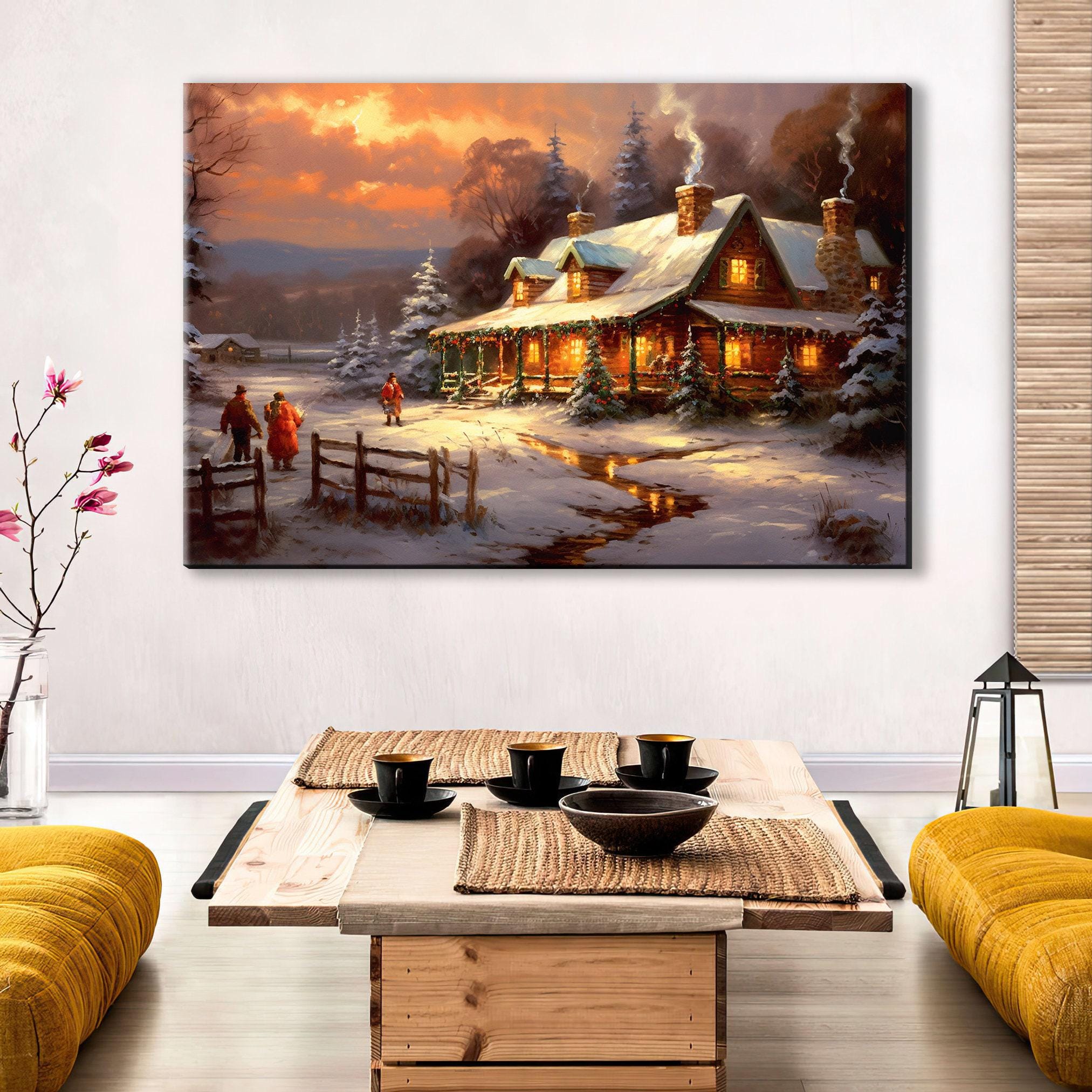 Christmas Canvas Art – Festive Holiday Wall Decor | Large Gallery Wrapped Print