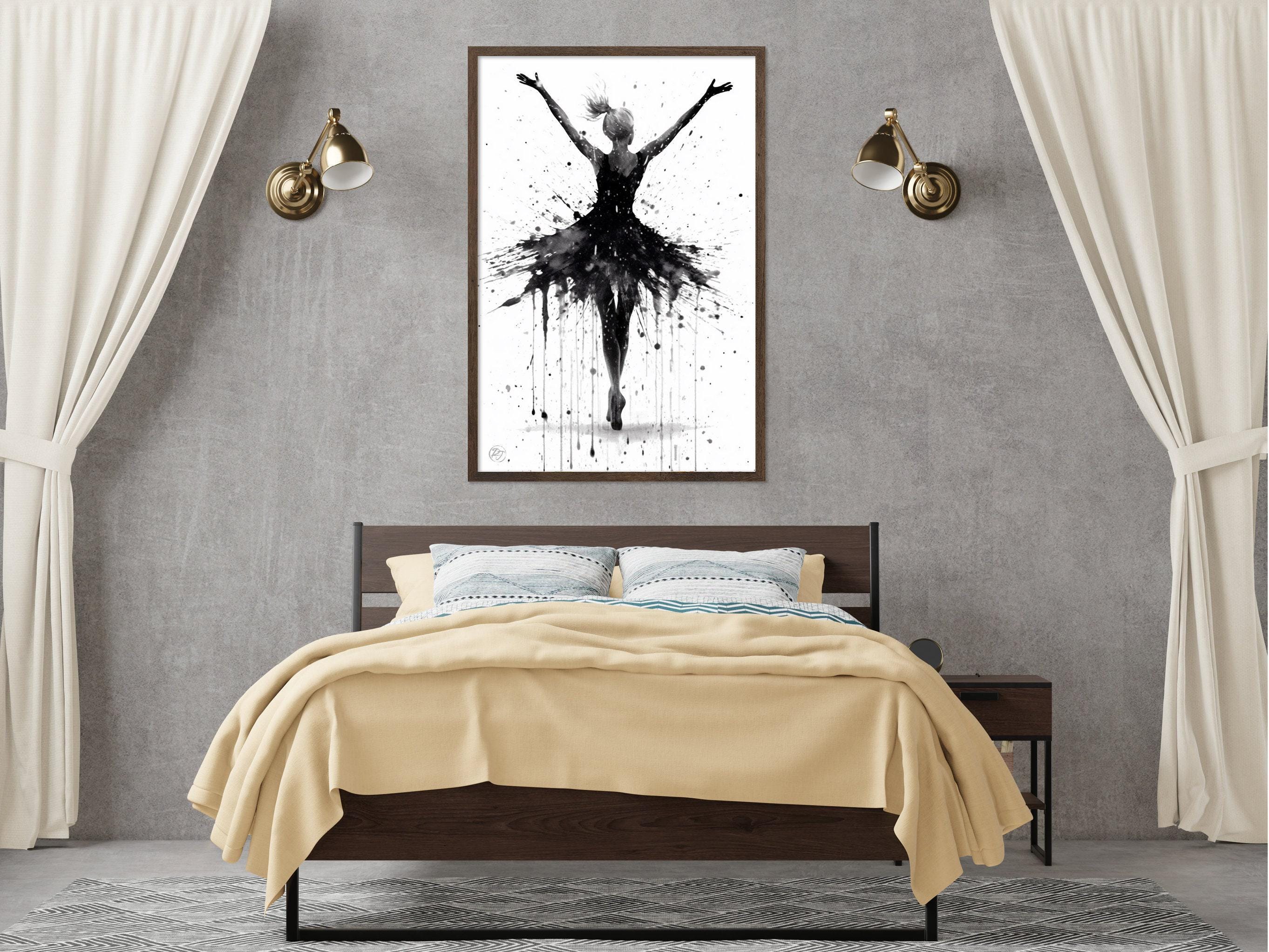 Graceful Dance Moves: Watercolor Ballerina Painting, Giclee Print on Canvas, Artist Paper, Watercolor Paper, Available in Extra Large Sizes