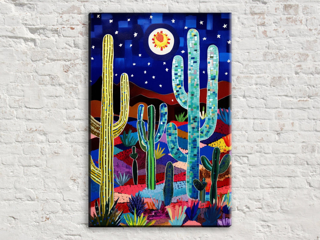 Desert Wall Art – Nocturnal Mirage Starry Night Canvas | Gallery Wrapped, Ready to Hang