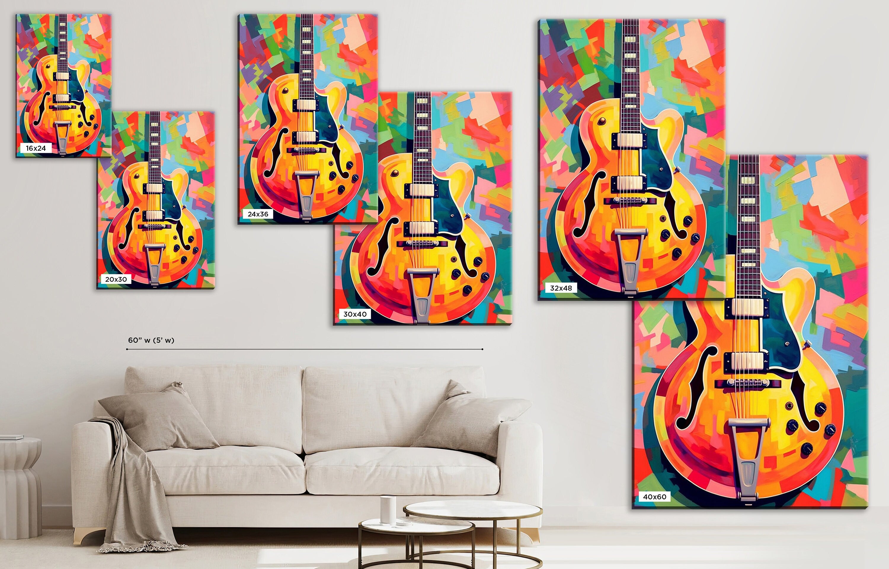 Electric Guitar Wall Art – Premium Guitar Canvas Art for Music Lovers