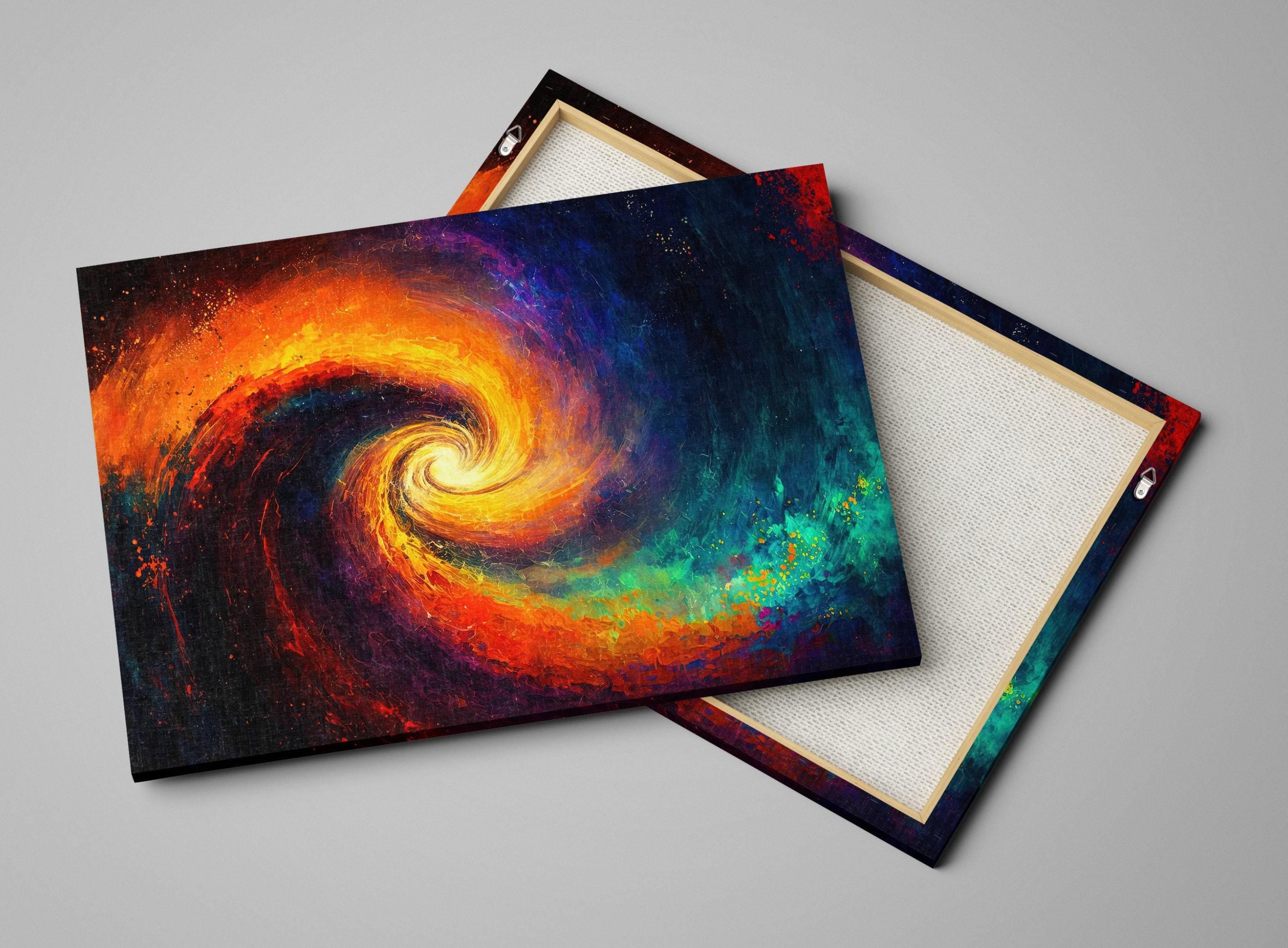 Cosmic Galaxy Art - Vibrant Nebula Canvas Print | Large Ready to Hang Space Wall Art