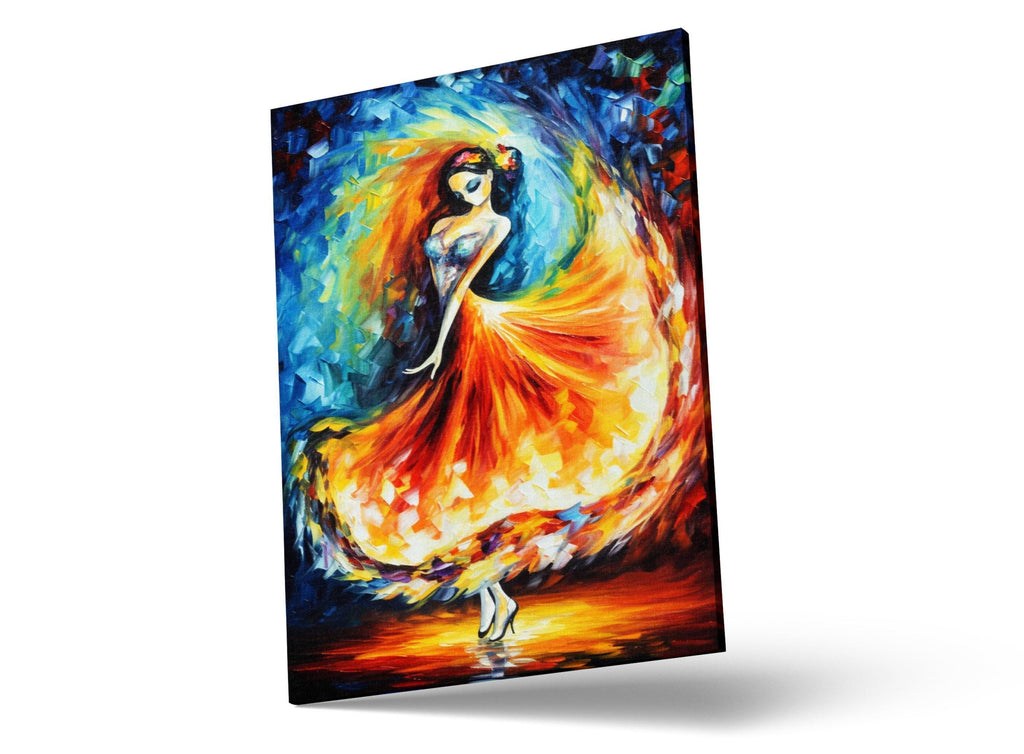 Day of the Dead Canvas – Vibrant Mexican Wall Art with Flamenco Dancer Print