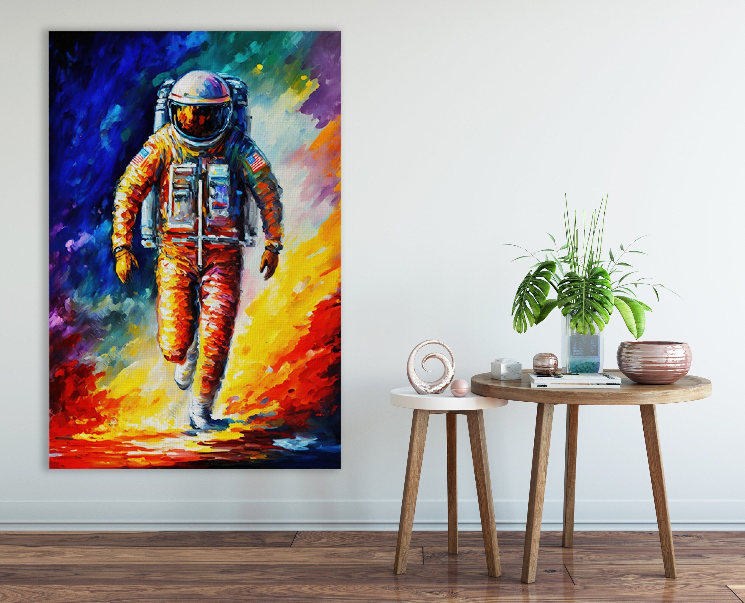Astronaut Art Print – Moon Canvas Print | Gallery Wrapped Giclée Canvas, Ready to Hang