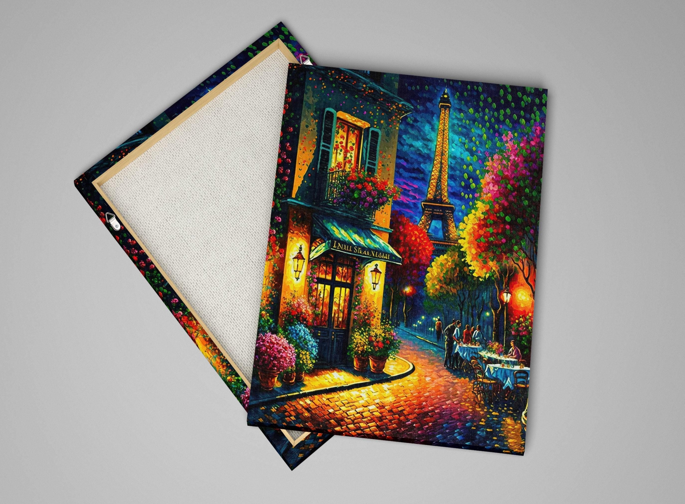 Paris Eiffel Tower Painting – Vibrant Paris Cityscape Print | Gallery Ready Canvas Art