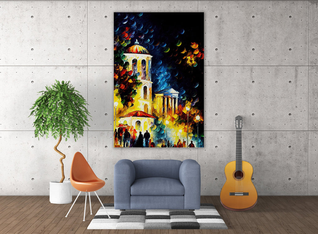 Athens Greece Canvas Print – Greek Wall Art With Wooden Frame, Gallery Ready