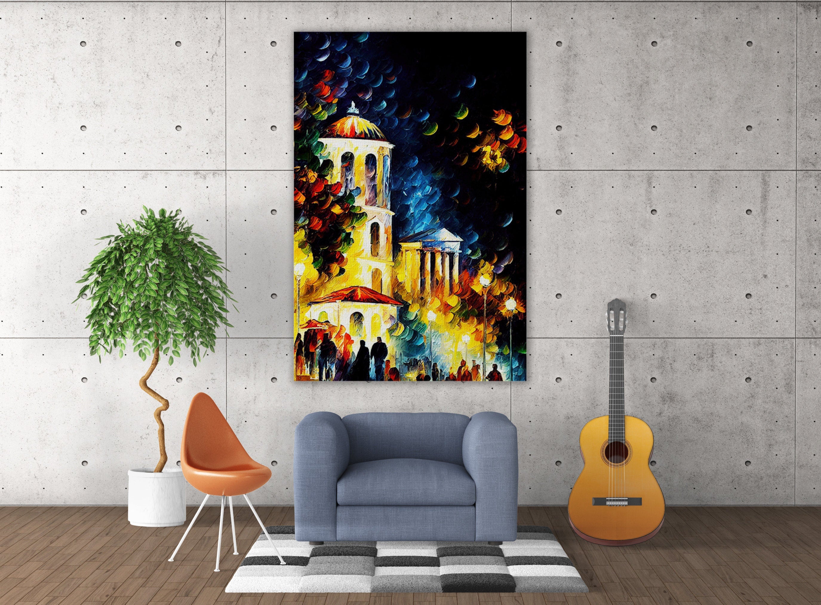 Athens Greece Canvas Print – Greek Wall Art With Wooden Frame, Gallery Ready