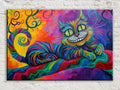 Cheshire Cat Painting – Gallery Wrapped Canvas | Fantasy Wall Art, Extra Large