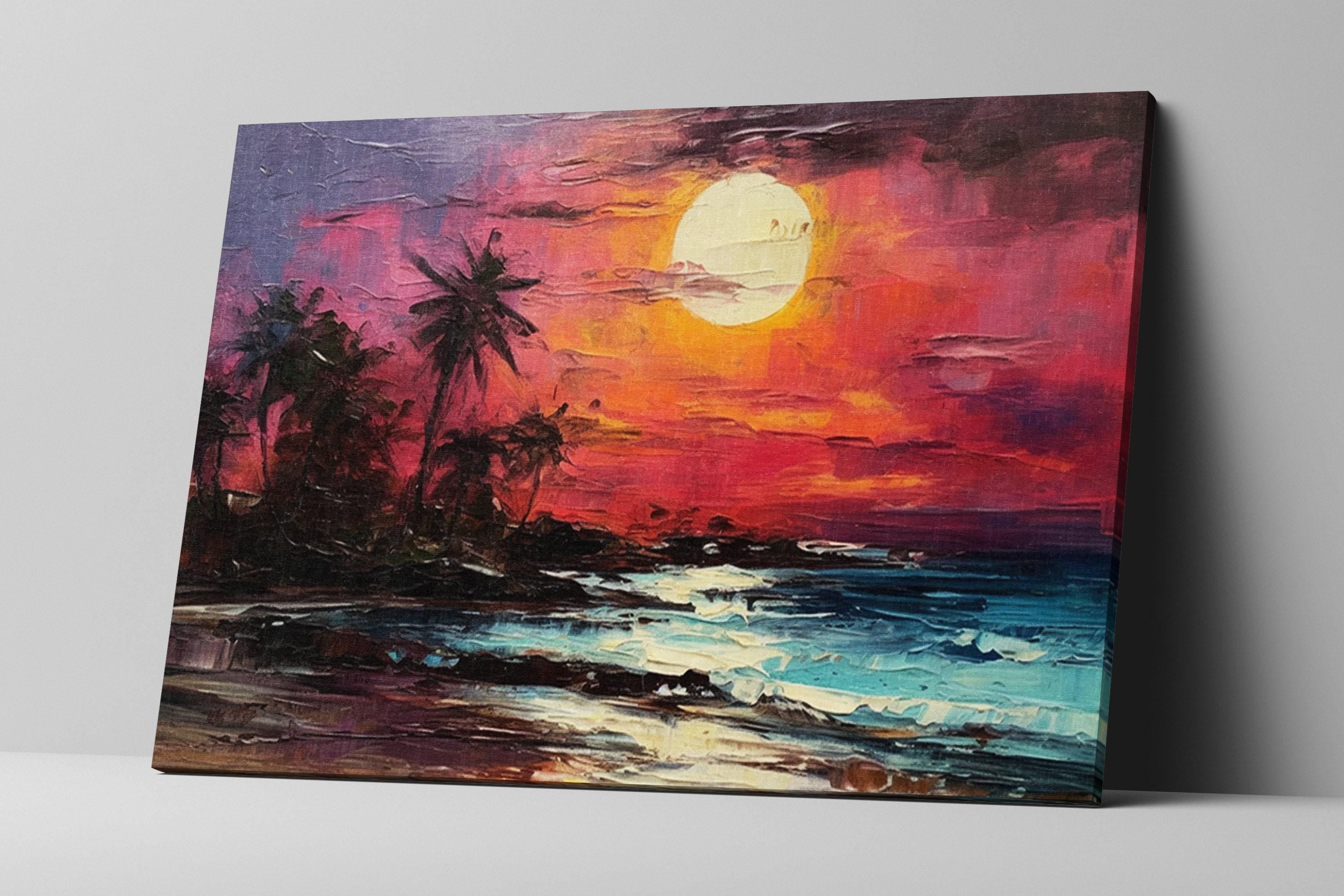 Moonlit Beach Wall Art – Large Canvas Art | Gallery Wrapped Canvas, Ready to Hang