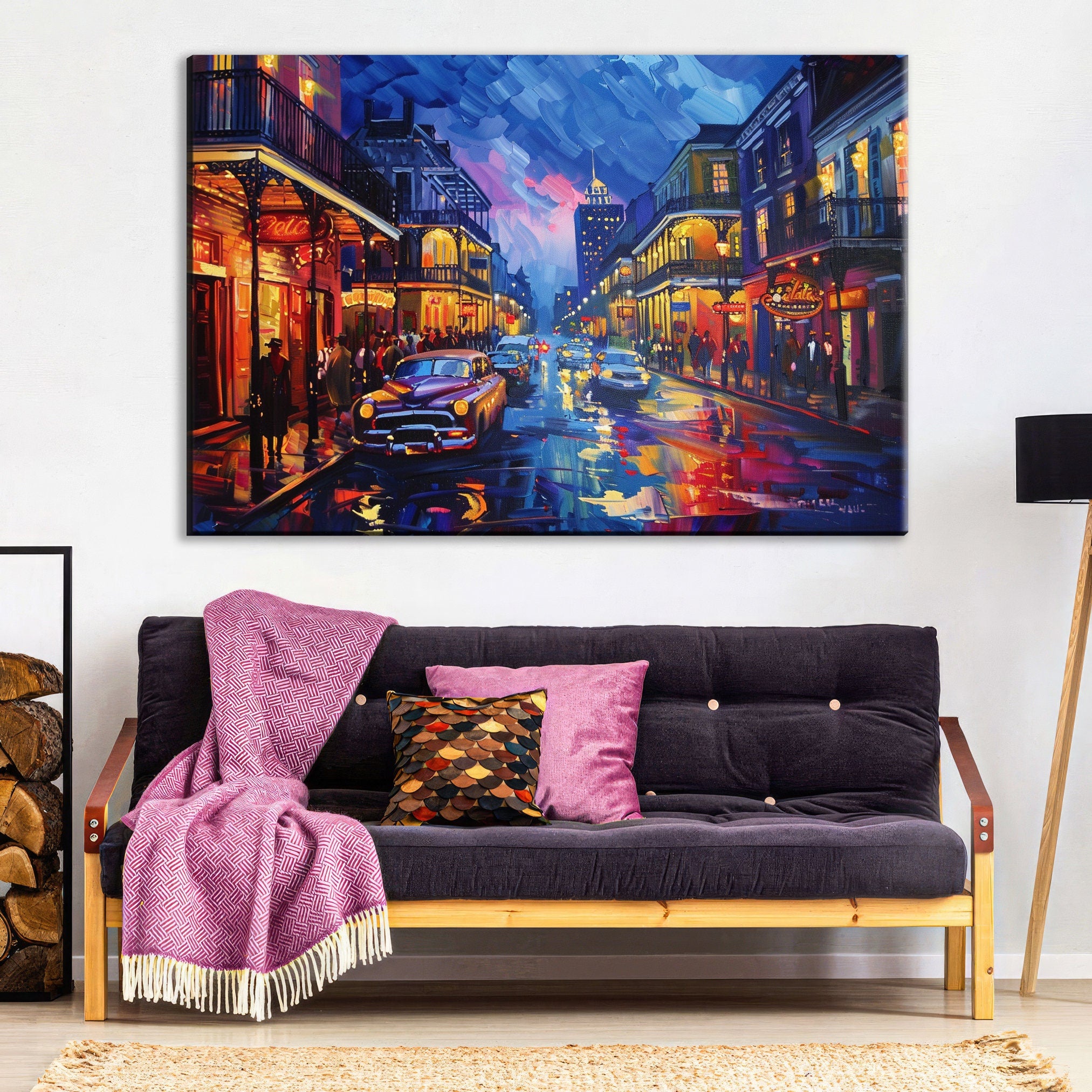 French Quarter Wall Art – Vintage New Orleans Canvas | Large Gallery Wrapped Print