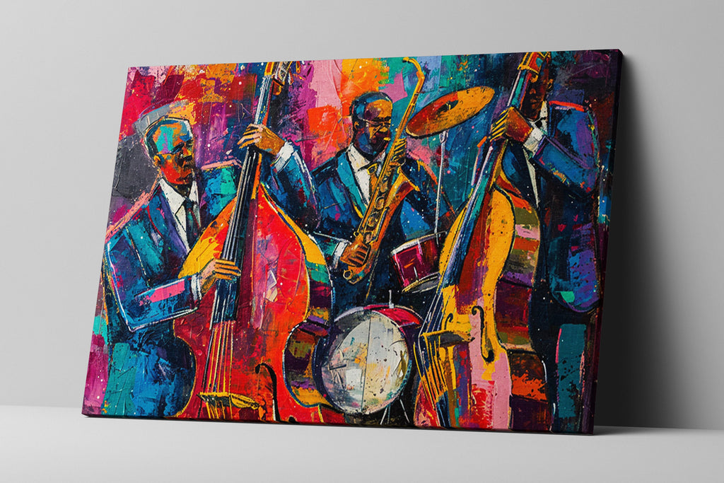 Jazz Wall Art – Energetic Live Jazz Scene Canvas Print | Gallery Wrapped, Ready to Hang