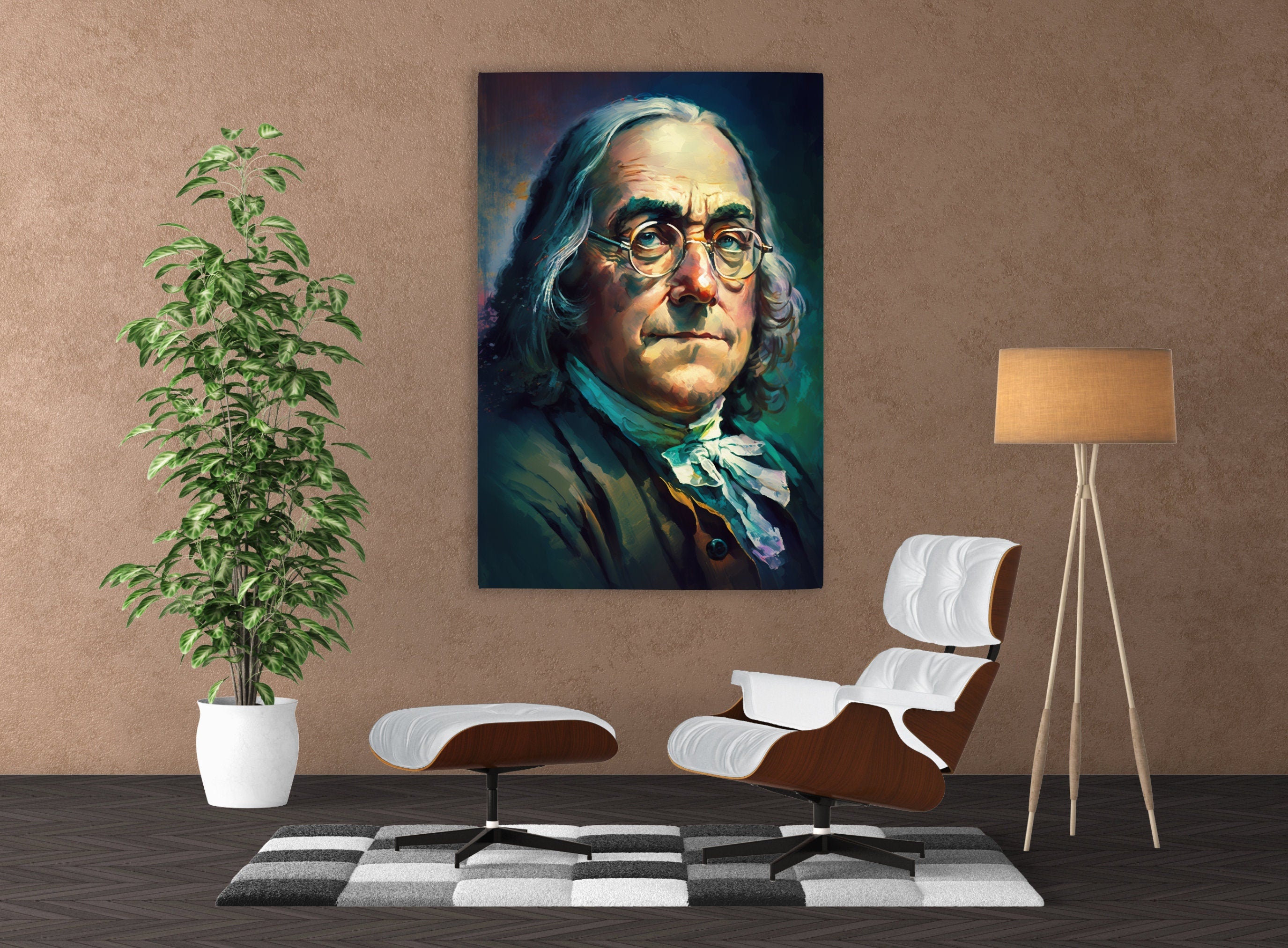Benjamin Franklin Canvas Print - Founding Father Portrait on Gallery Quality Canvas
