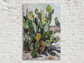 Prickly Pear Cactus Art – Southwest Wall Art | Gallery Wrapped Canvas, Ready to Hang