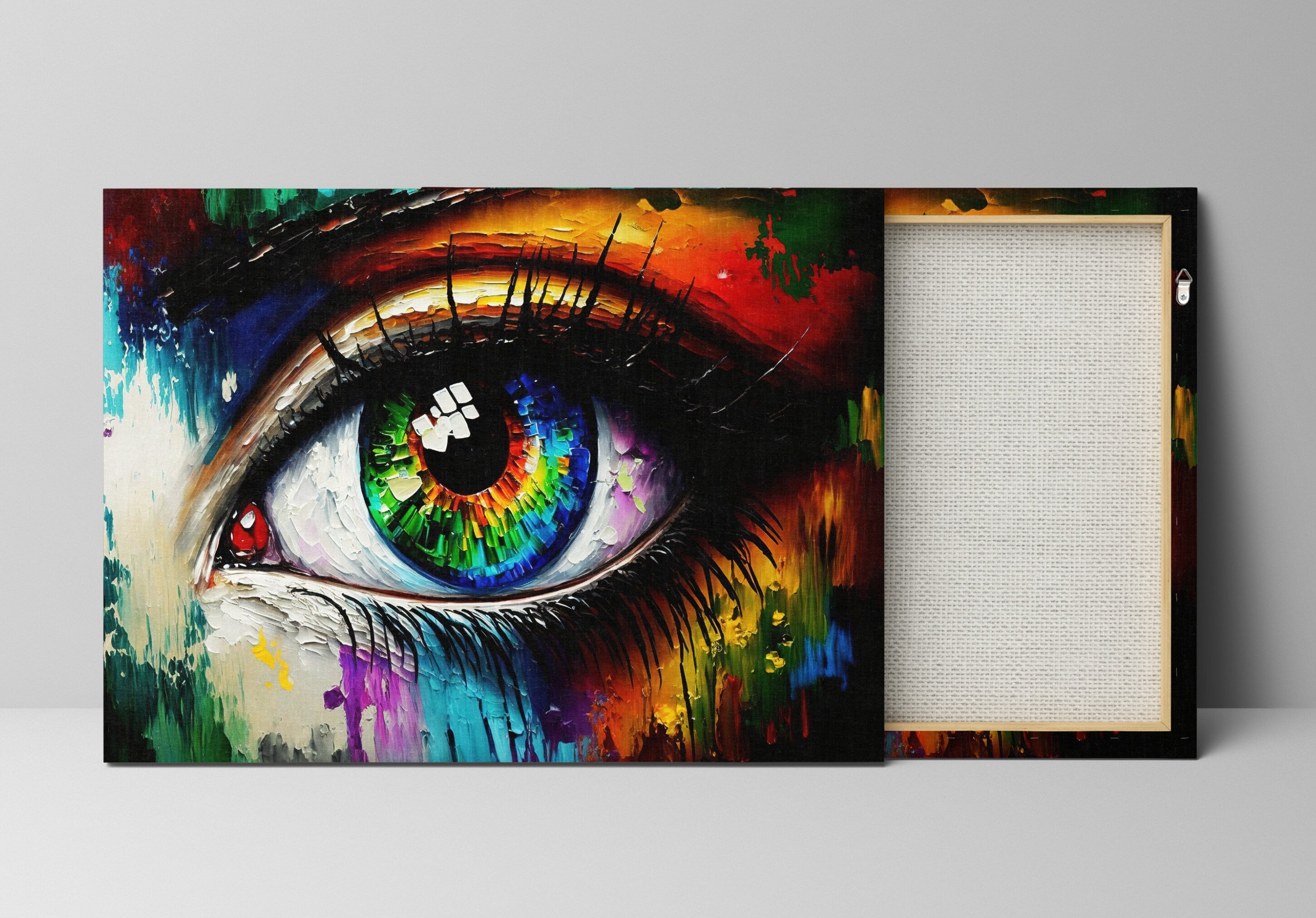 Eye Canvas Print - Abstract Colorful Eye Painting on Gallery Ready Canvas