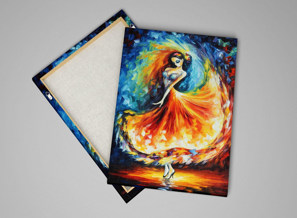 Day of the Dead Canvas – Vibrant Mexican Wall Art with Flamenco Dancer Print