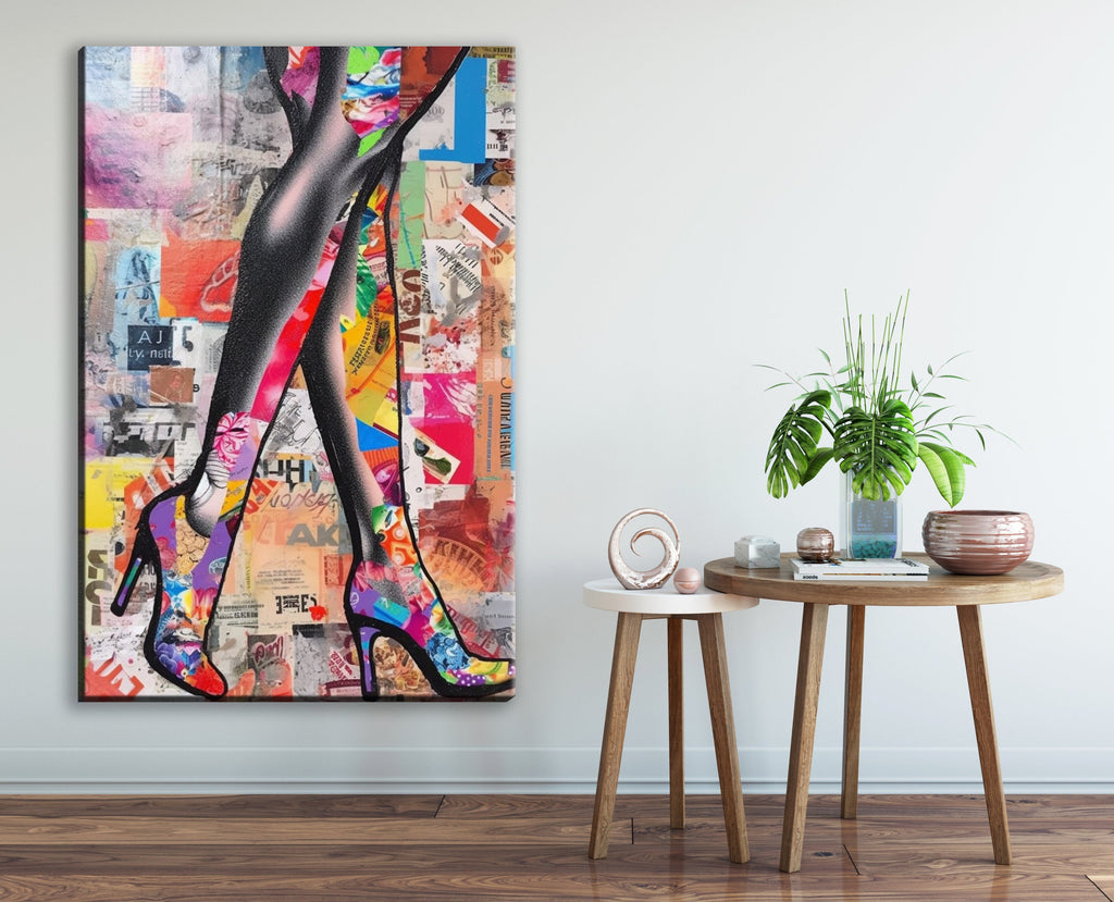 Woman Legs Canvas - Large Canvas Wall Art | Modern Collage Fashion Decor