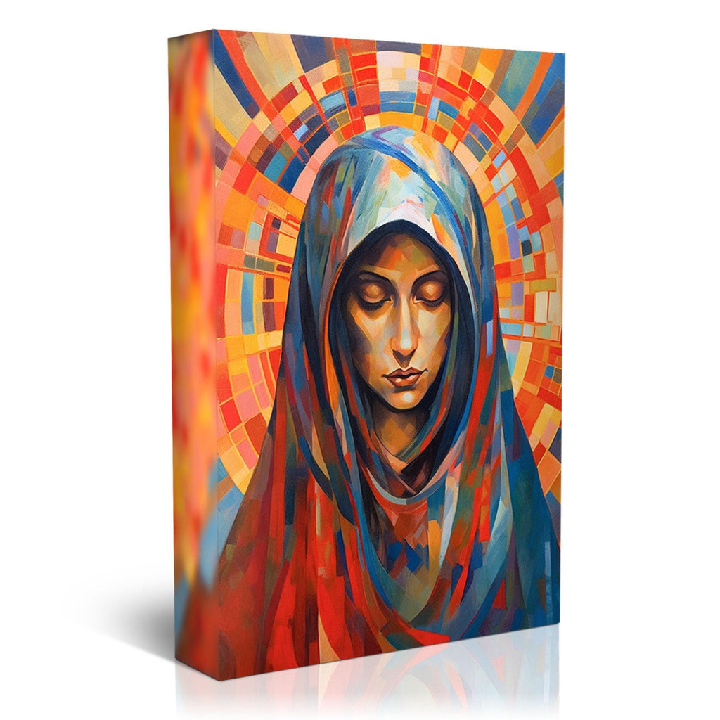 Virgin Mary Canvas Print – Large Faith Artwork | Blessed Mother Wall Decor