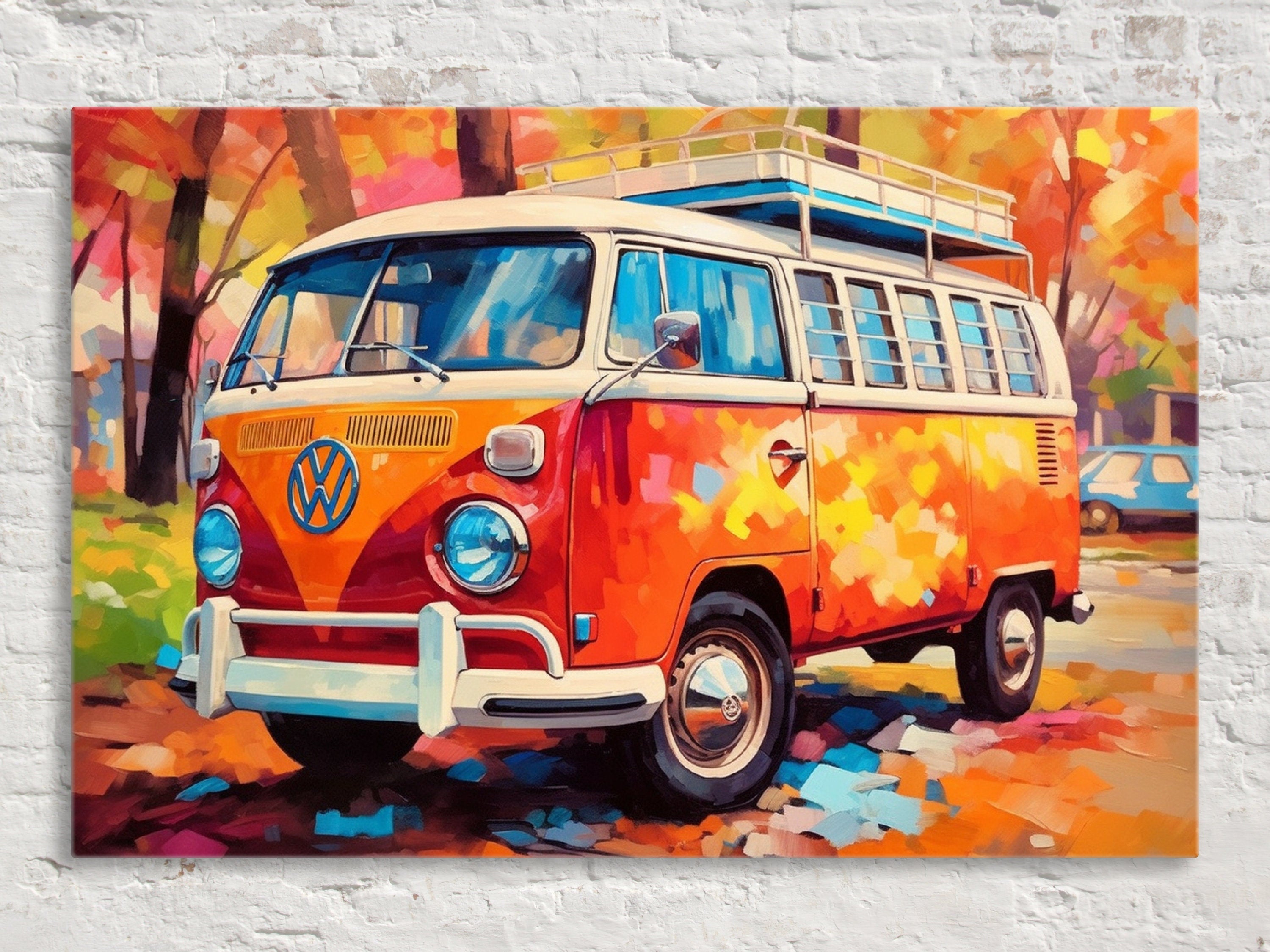 Volkswagen Bus Wall Art – Vintage VW Camper Canvas Print | Large Gallery Wrapped Decor