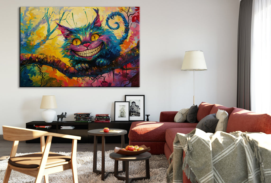Cheshire Cat Painting – Fantasy Wall Decor | Gallery Wrapped Canvas Print