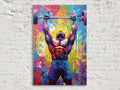 Bodybuilder Gym Wall Art – Large Deadlift Workout Canvas Print | Sculpted Physique Decor